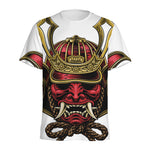 Japanese Samurai Helmet Print Men's Sports T-Shirt