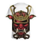 Japanese Samurai Helmet Print Men's Sports T-Shirt