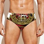 Japanese Samurai Helmet Print Men's Swim Briefs