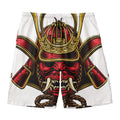 Japanese Samurai Helmet Print Men's Swim Trunks
