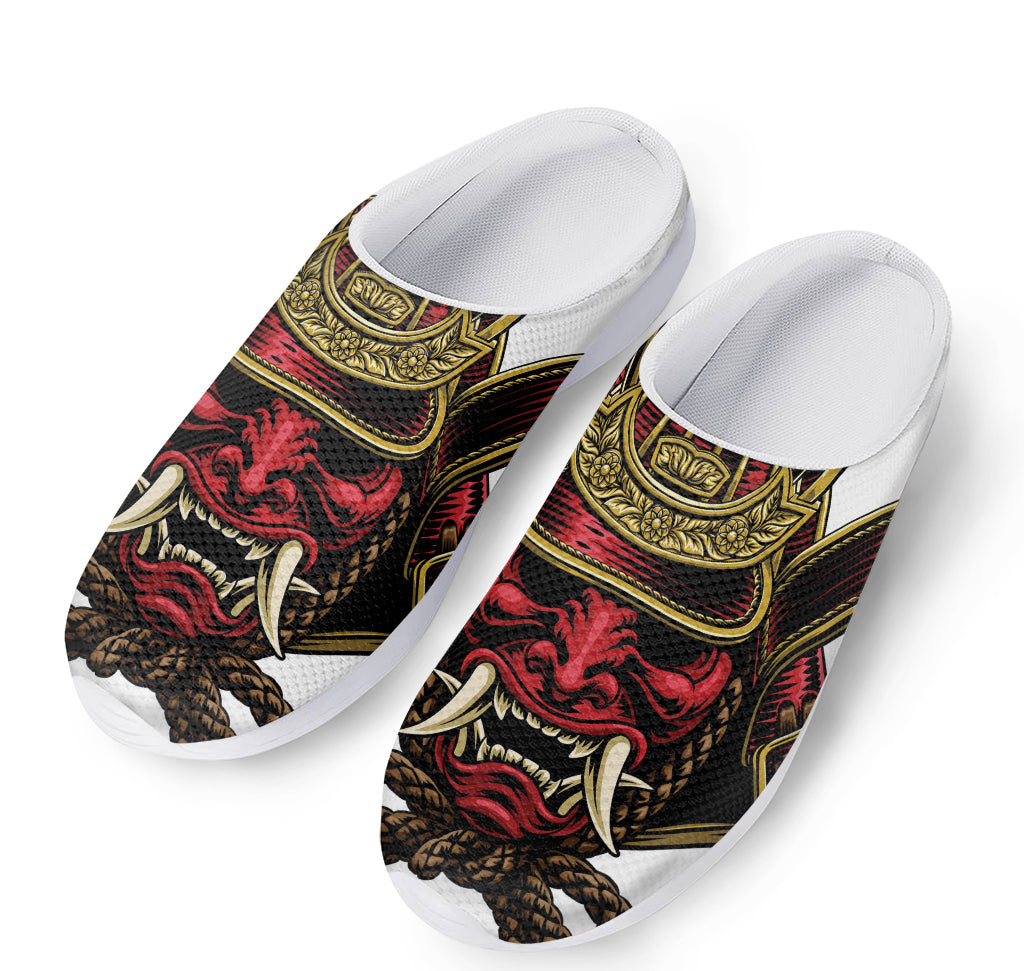 Japanese Samurai Helmet Print Mesh Casual Shoes