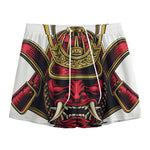 Japanese Samurai Helmet Print Mesh Shorts