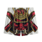 Japanese Samurai Helmet Print Mesh Shorts