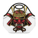 Japanese Samurai Helmet Print Neoprene Lunch Bag