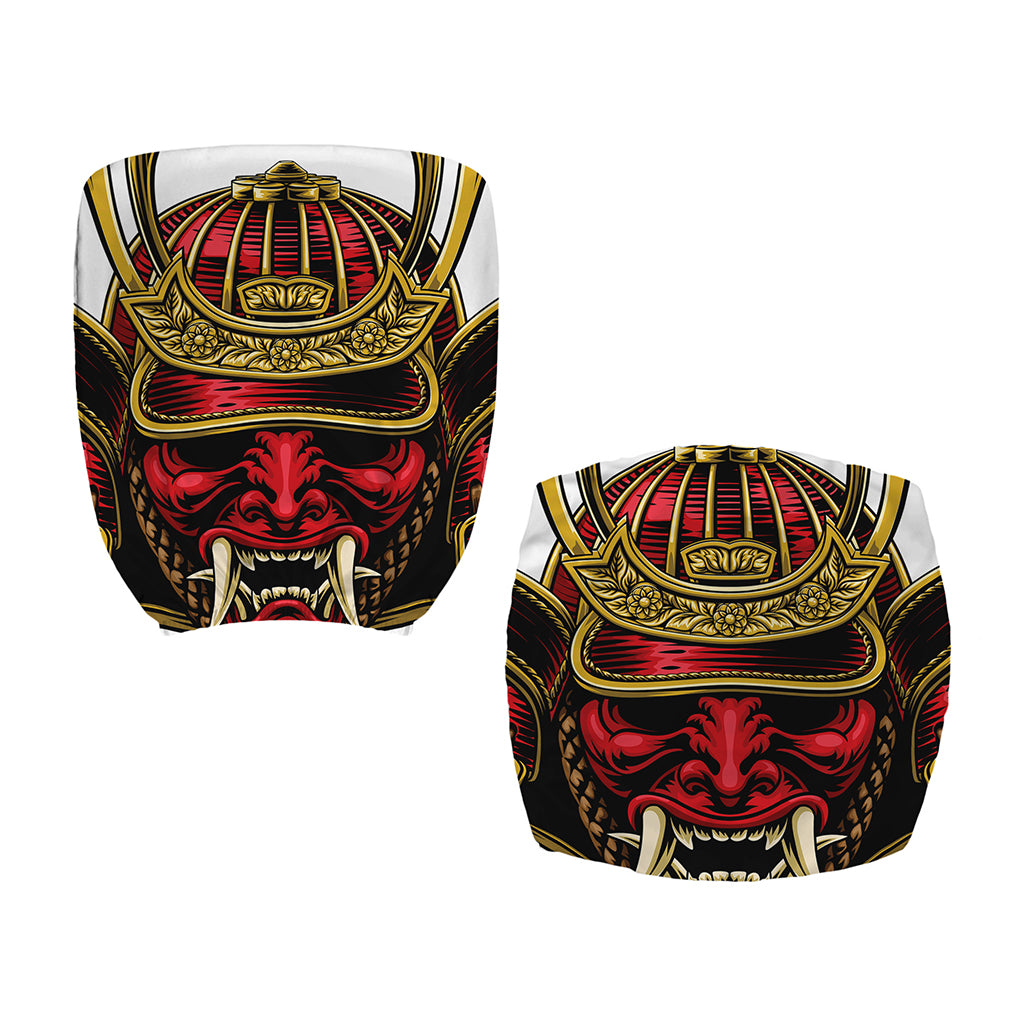 Japanese Samurai Helmet Print Office Chair Cover