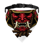 Japanese Samurai Helmet Print Over The Collar Dog Bandana