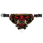 Japanese Samurai Helmet Print Over The Collar Dog Bandana