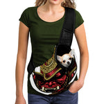 Japanese Samurai Helmet Print Pet Sling Carrier