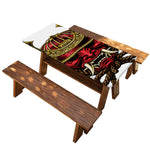 Japanese Samurai Helmet Print Picnic Table Cover