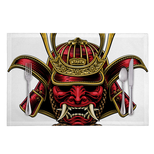 Japanese Samurai Helmet Print Placemat