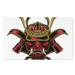 Japanese Samurai Helmet Print Polyester Doormat