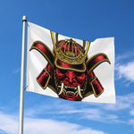 Japanese Samurai Helmet Print Polyester Flag