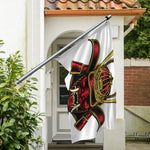 Japanese Samurai Helmet Print Polyester Flag