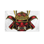Japanese Samurai Helmet Print Polyester Flag