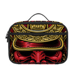 Japanese Samurai Helmet Print Portable Lunch Bag
