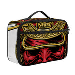 Japanese Samurai Helmet Print Portable Lunch Bag