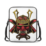 Japanese Samurai Helmet Print Rectangular Crossbody Bag