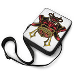 Japanese Samurai Helmet Print Rectangular Crossbody Bag