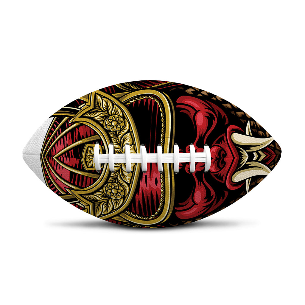Japanese Samurai Helmet Print Rugby Ball