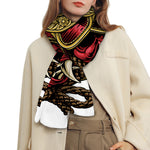 Japanese Samurai Helmet Print Scarf
