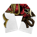 Japanese Samurai Helmet Print Scarf