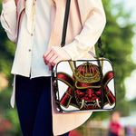 Japanese Samurai Helmet Print Shoulder Strap Bible Bag