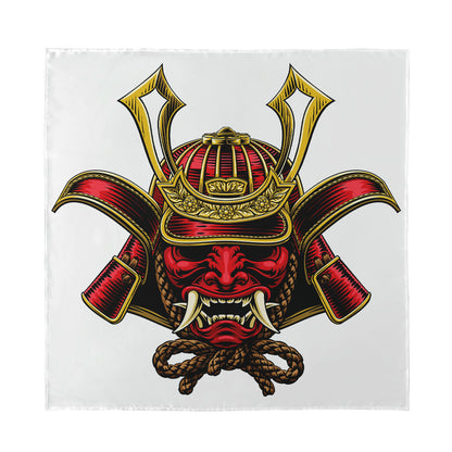 Japanese Samurai Helmet Print Silk Bandana