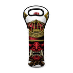 Japanese Samurai Helmet Print Single Neoprene Wine Tote