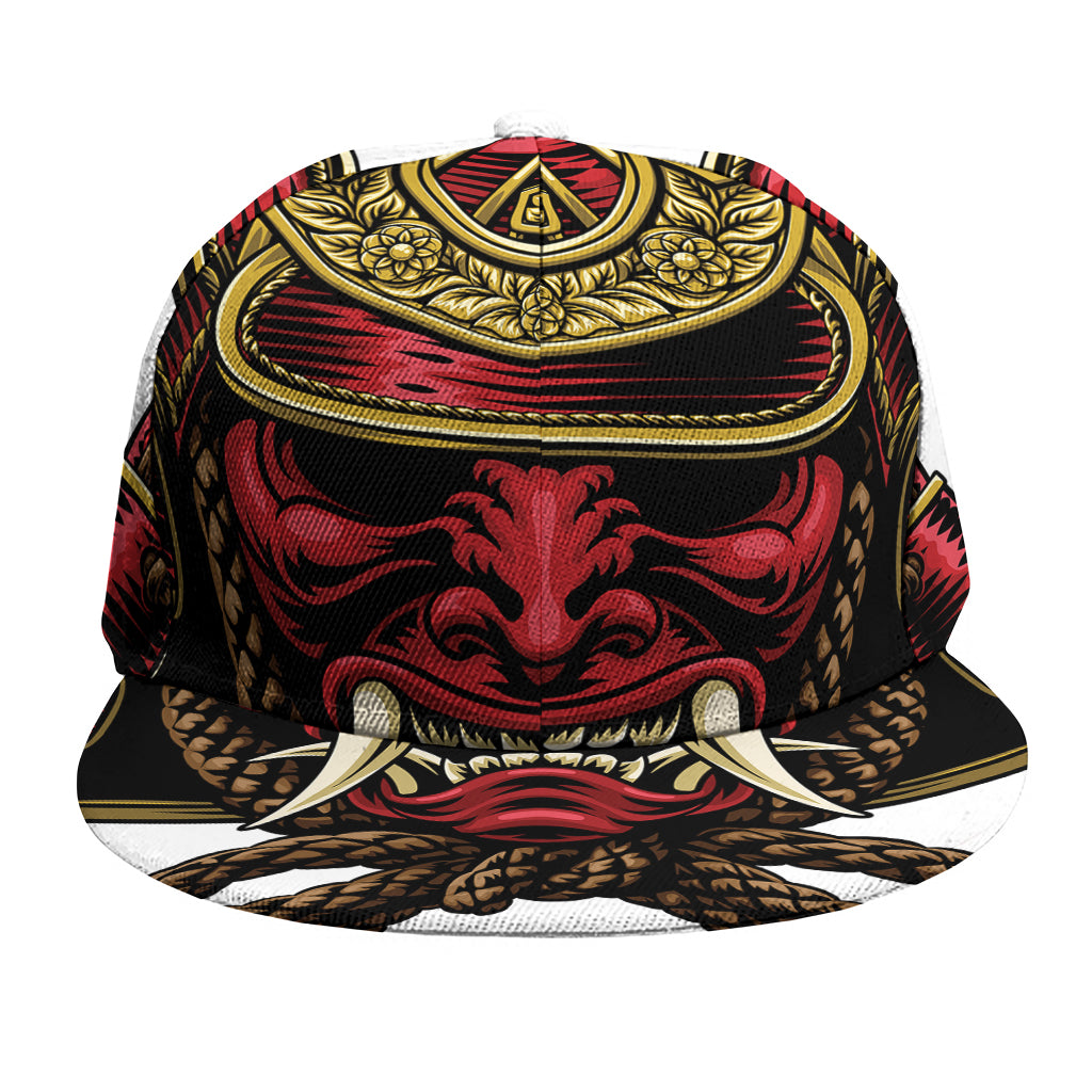 Japanese Samurai Helmet Print Snapback Cap
