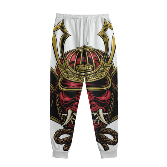 Japanese Samurai Helmet Print Sweatpants