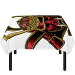 Japanese Samurai Helmet Print Tablecloth