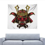 Japanese Samurai Helmet Print Tapestry