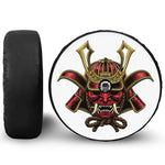 Japanese Samurai Helmet Print Tire Cover With Camera Hole
