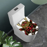 Japanese Samurai Helmet Print Toilet Lid Cover