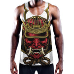 Japanese Samurai Helmet Print Training Tank Top