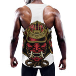 Japanese Samurai Helmet Print Training Tank Top