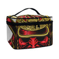 Japanese Samurai Helmet Print Travel Makeup Bag