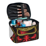 Japanese Samurai Helmet Print Travel Makeup Bag