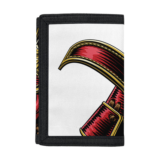 Japanese Samurai Helmet Print Trifold Wallet