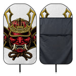 Japanese Samurai Helmet Print Waterproof Car Seat Cover