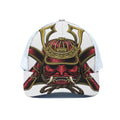 Japanese Samurai Helmet Print White Mesh Trucker Hat