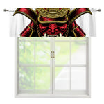 Japanese Samurai Helmet Print Window Valance