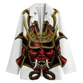Japanese Samurai Helmet Print Women's Blazer