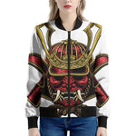 Japanese Samurai Helmet Print Women's Bomber Jacket