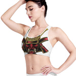 Japanese Samurai Helmet Print Women's Sports Bra