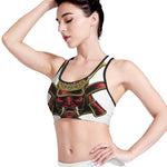 Japanese Samurai Helmet Print Women's Sports Bra