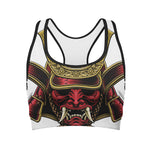 Japanese Samurai Helmet Print Women's Sports Bra
