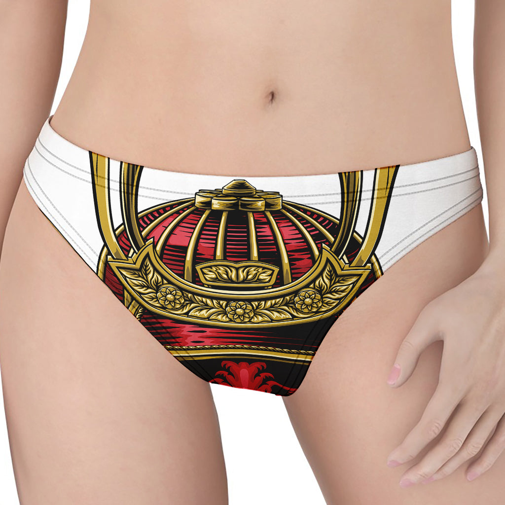 Japanese Samurai Helmet Print Women's Thong