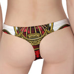 Japanese Samurai Helmet Print Women's Thong