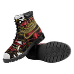 Japanese Samurai Helmet Print Work Boots